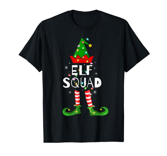 Elf Squad Xmas Matching Family Pajamas Funny Elf Christmas T-Shirt