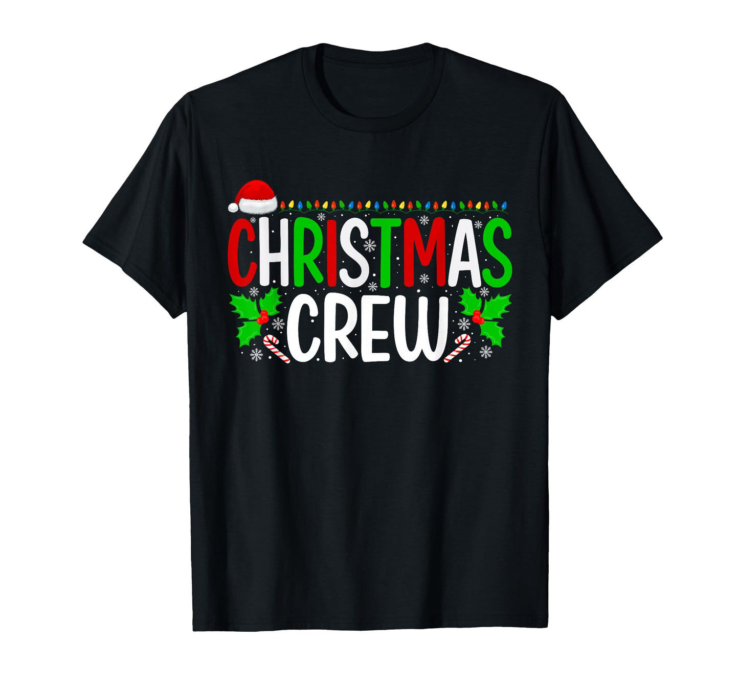 Christmas Crew Santa Hat Family Xmas Pajamas Men Women T-Shirt