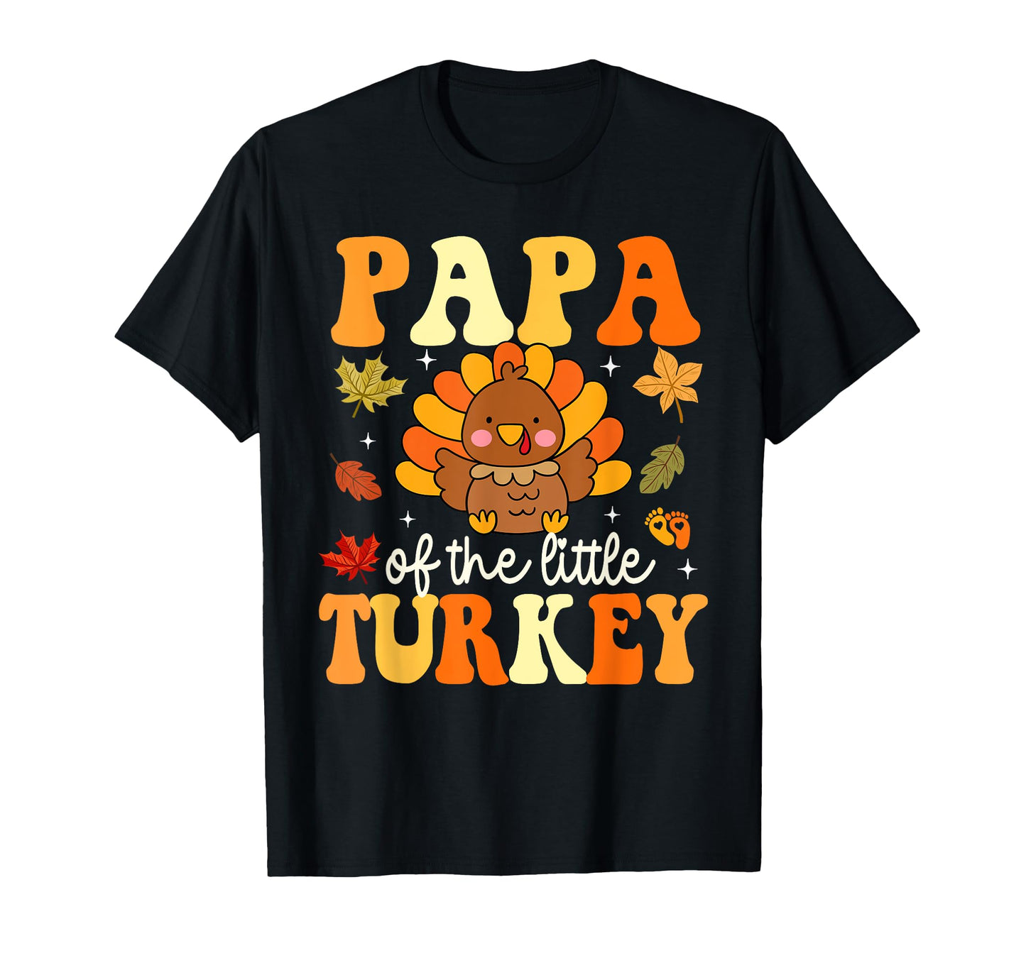 Papa of the Little Turkey Thanksgiving Theme Baby Shower T-Shirt