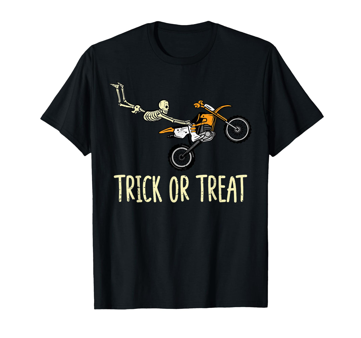 Skeleton Motocross Seat Grab Stunt Halloween Horror Funny T-Shirt