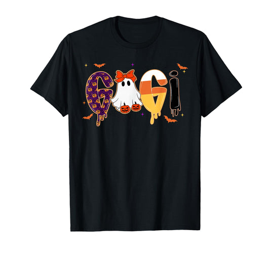 Preppy Halloween Candy Gigi, Funny Spooky Ghost Pumpkin Gigi T-Shirt