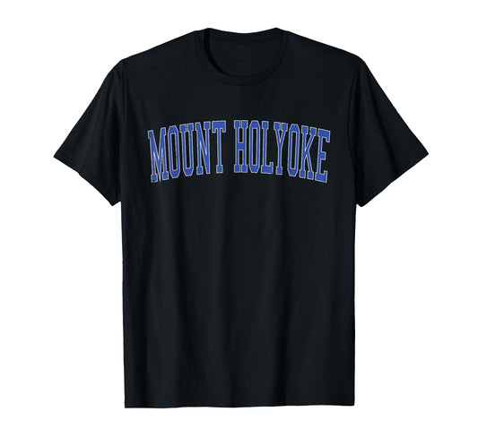 Vintage Mount Holyoke Distressed Blue Varsity Style T-Shirt