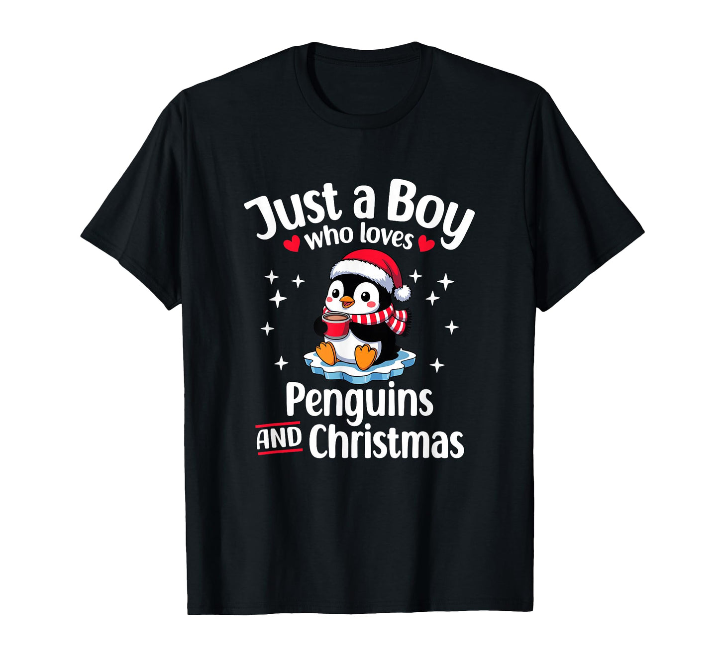 Just a Boy Who Loves Penguins & Christmas T-Shirt