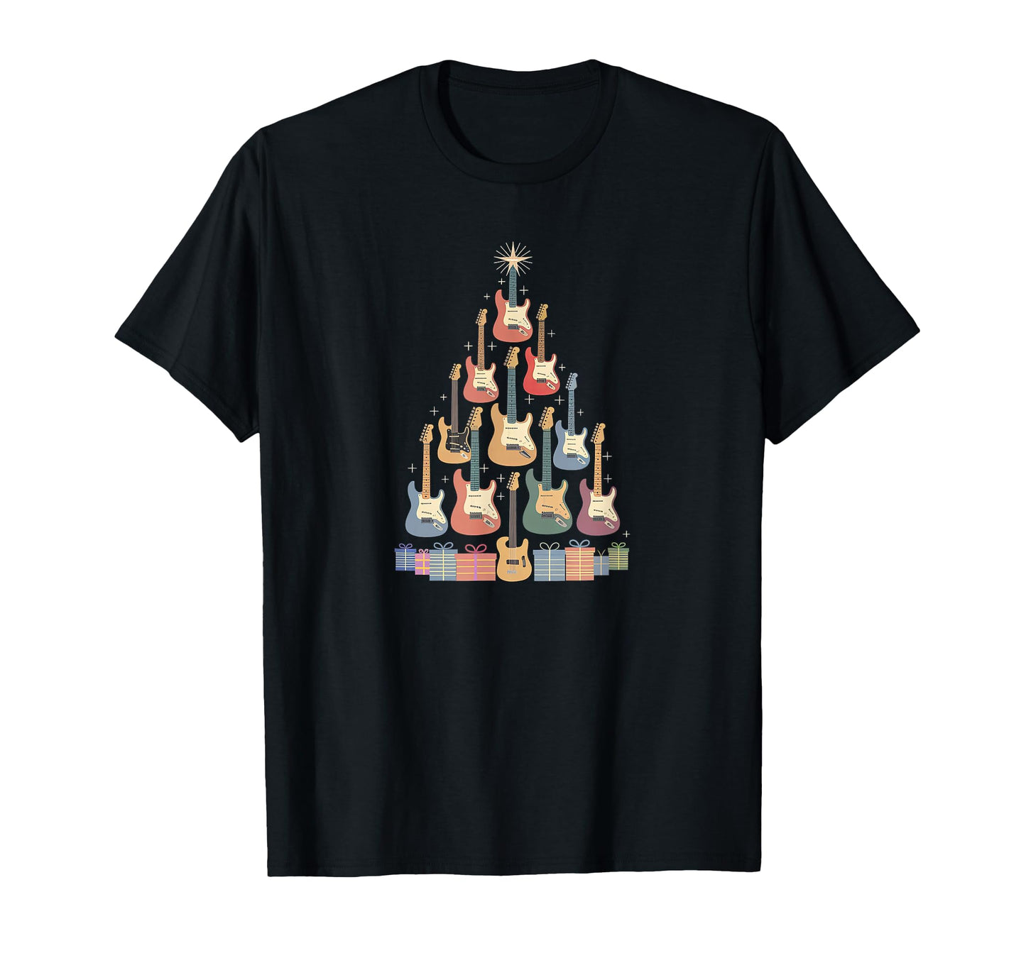 Christmas Guitar Christmastree Tree Made Out of Guitars T-Shirt
