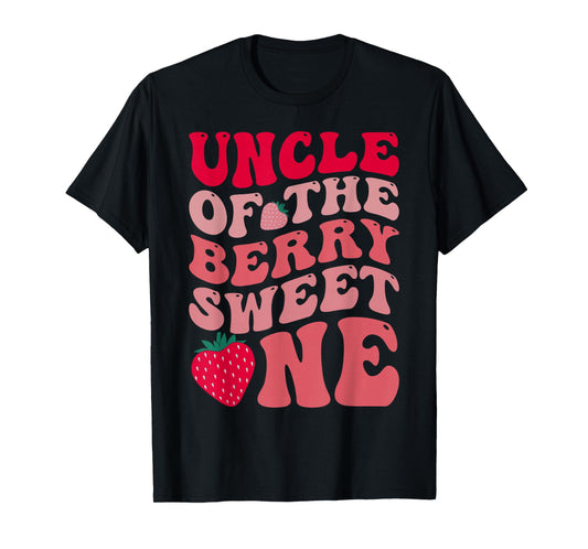 Uncle Of The Berry Sweet One Strawberry First Birthday T-Shirt