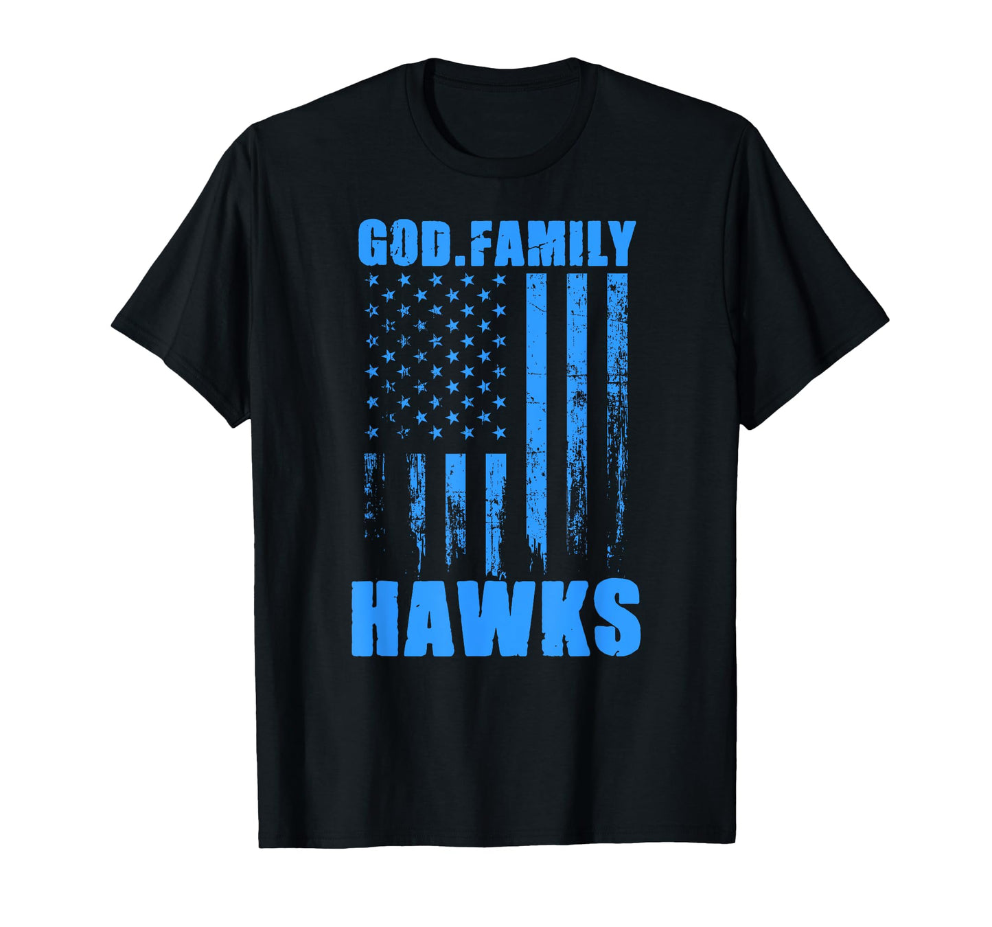 Hanover Hawks God. Family. Vintage USA Flag T-Shirt