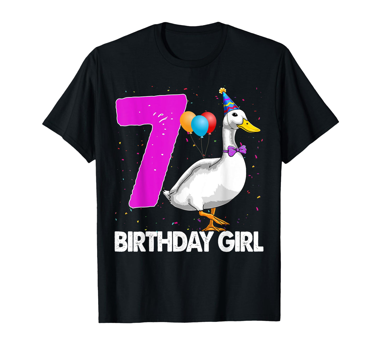 Funny Birthday Girl 7 Duck Tee Shirt Women Duck Lovers T-Shirt