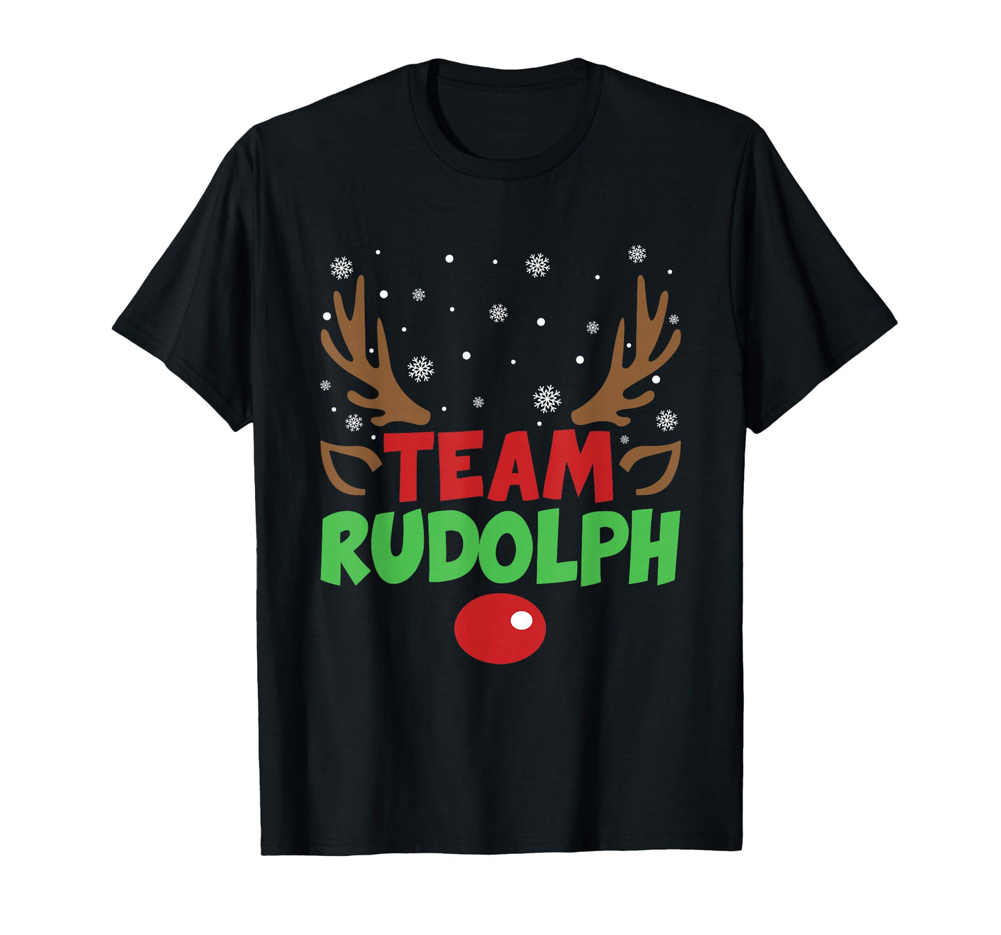 Team Rudolph Christmas Red Nose Reindeer Snow Xmas Pajamas T-Shirt