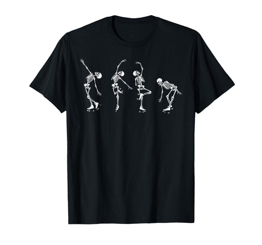Skeletons dance on roller skates skate Roller Derby T-Shirt
