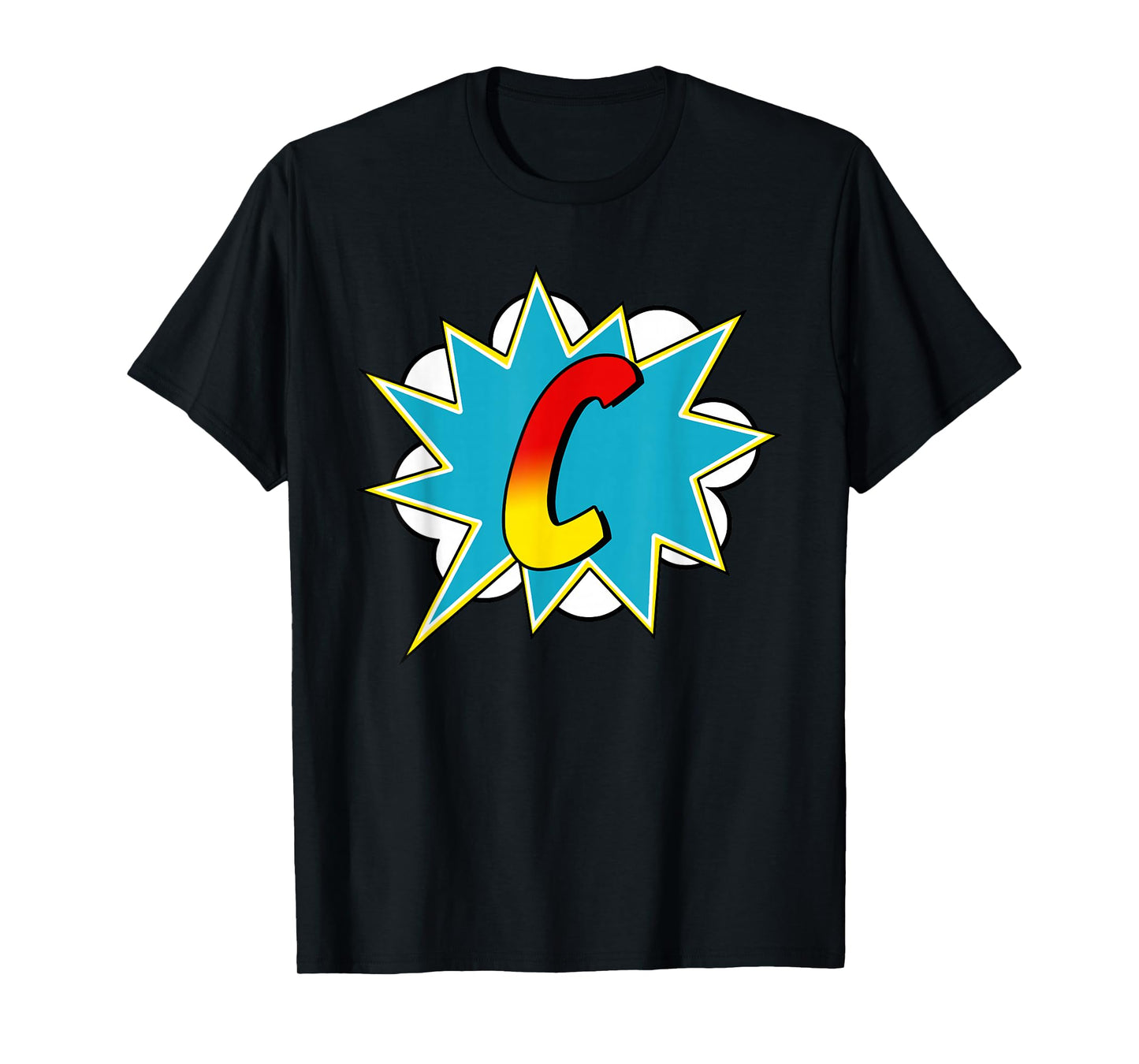 Letter C Superhero Name Comic Letter Retro Costume T-Shirt