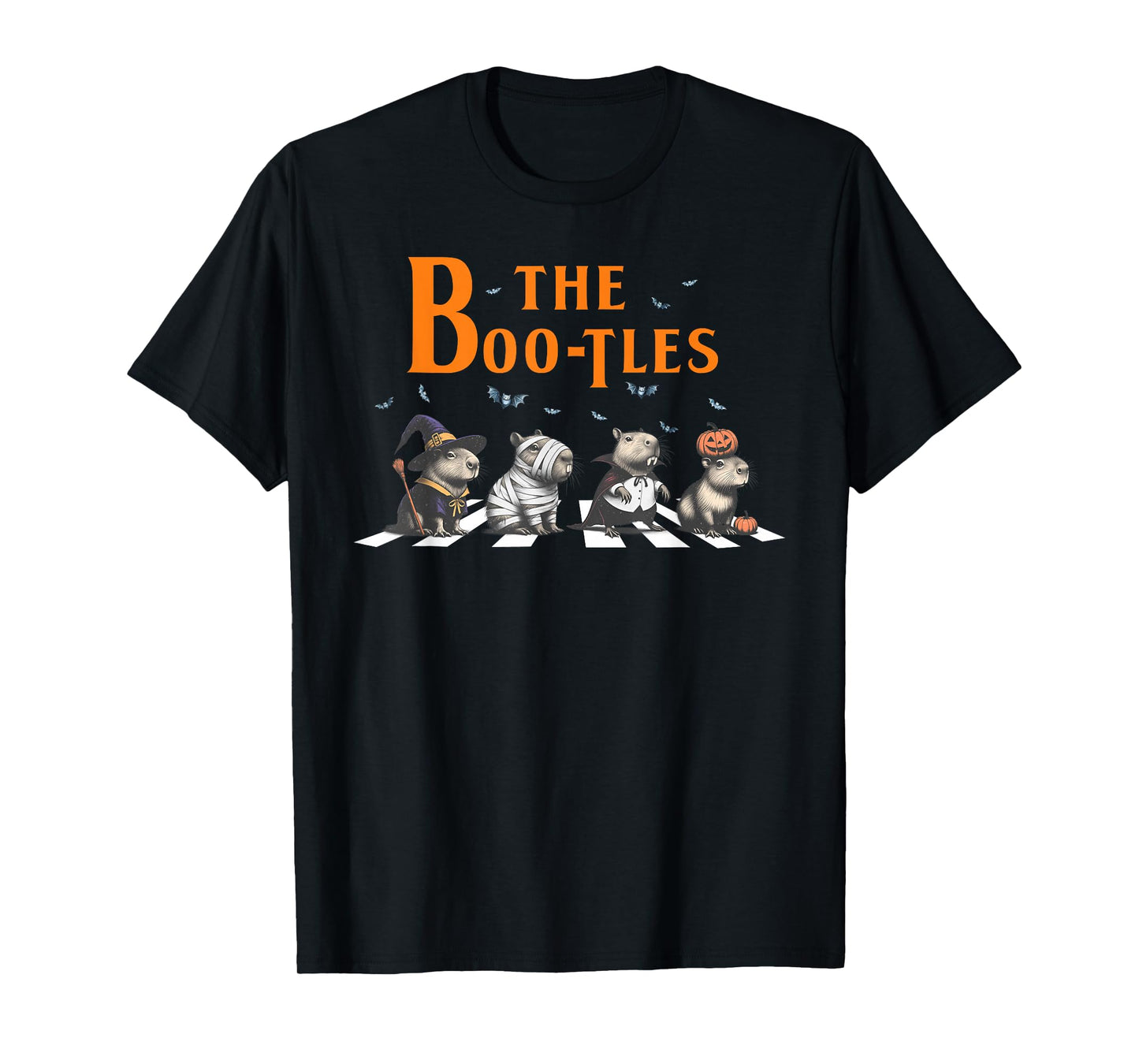 The Boo-Tles Capybara Halloween Pumpkin Mummy Witch Vampire T-Shirt