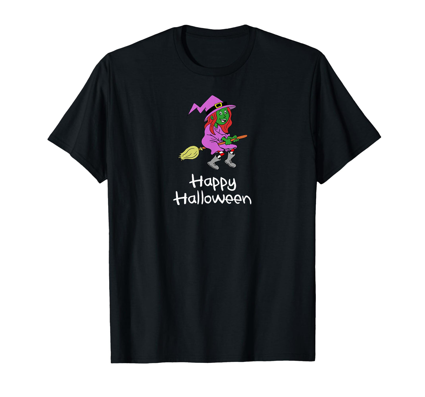 Happy Halloween Cute Cartoon Witch T-Shirt