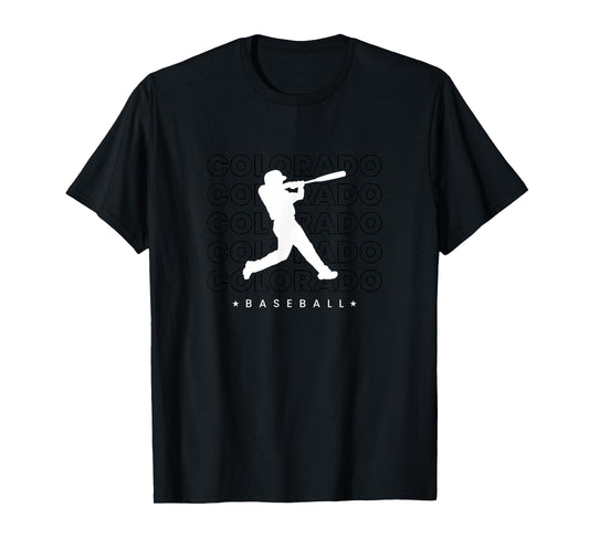Colorado Baseball Minimalist Retro Player Baseball Lover T-Shirt