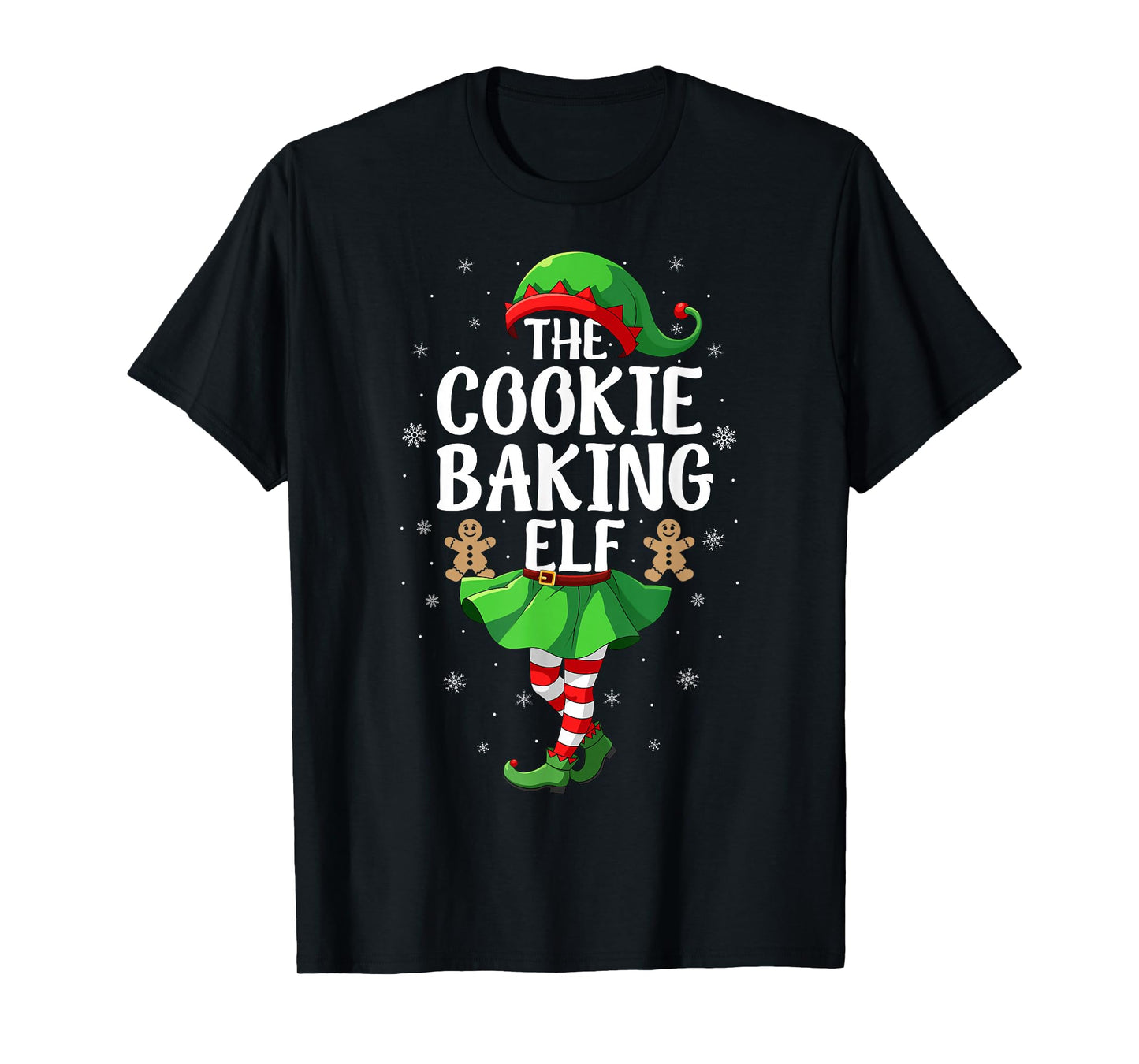 Cookie Baking Elf Christmas Girl Women Elf Squad Xmas Family T-Shirt