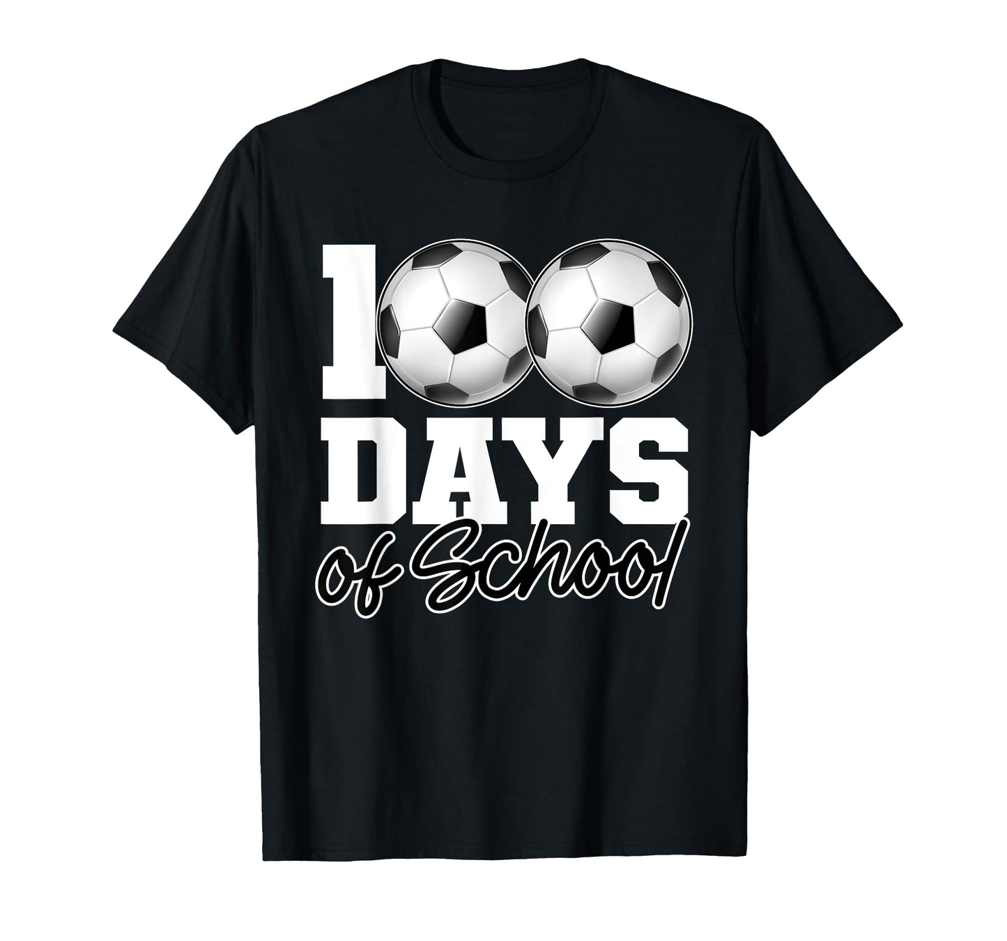 100 Days of School Soccer Ball 100th Day School Gym Teacher T-Shirt for Men Women Girls Kids
