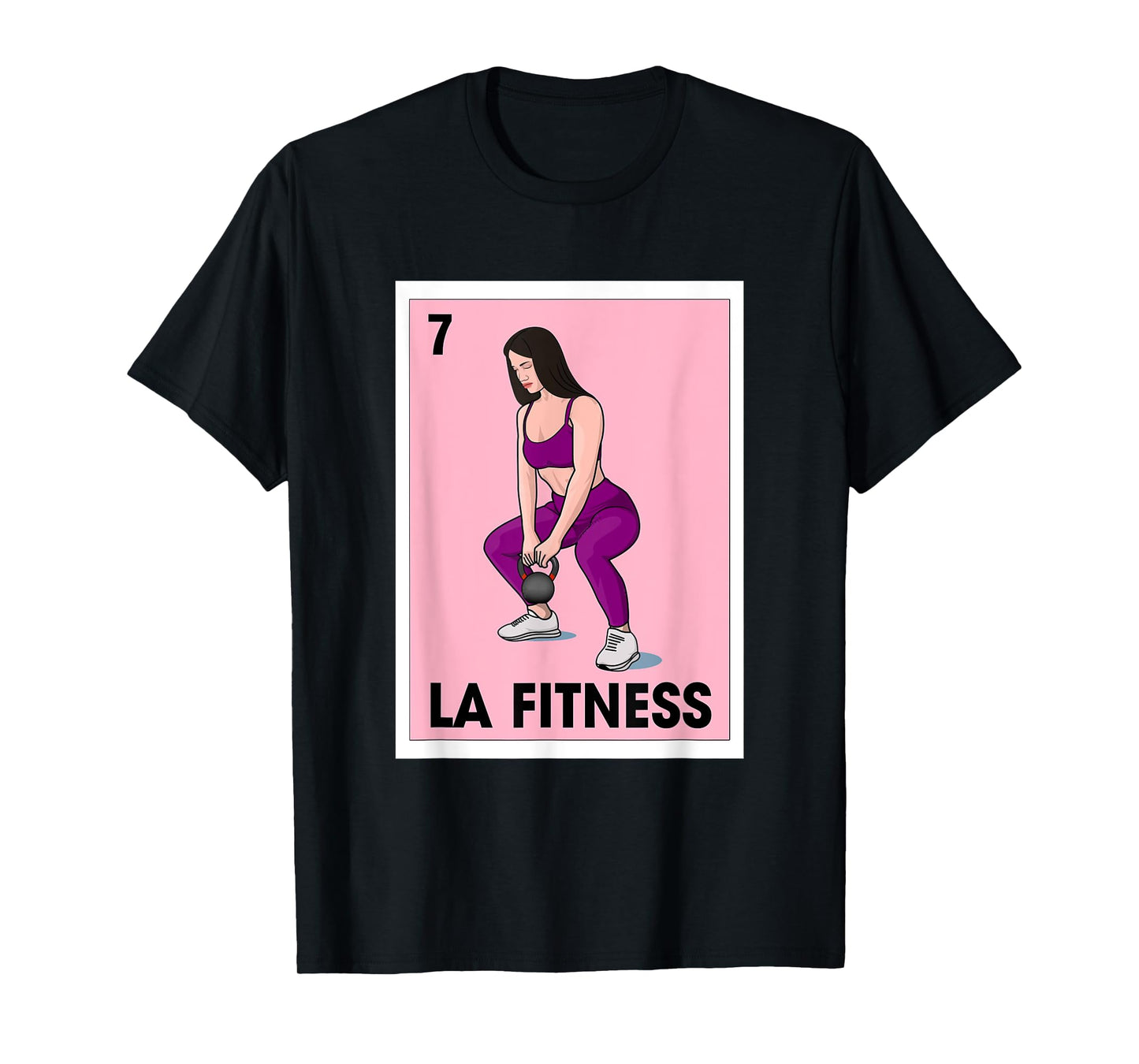 La Fitness Mexican Bingo Card Game Workout Gym Exercise T-Shirt