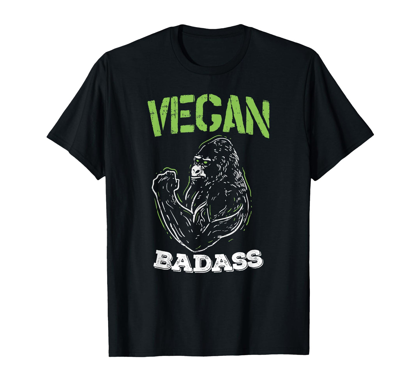 Vegan Badass Plant Powered Muscle Veggie Go Green Fitness T-Shirt
