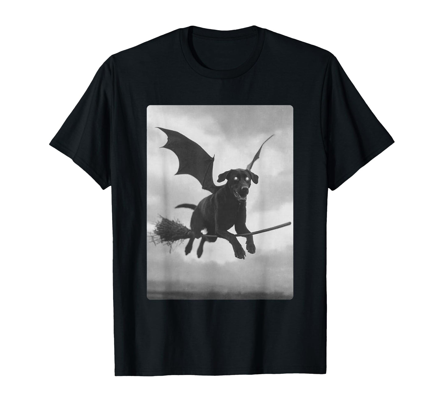 Labrador Retriever Witch with Bat Wings Spooky Halloween Dog T-Shirt
