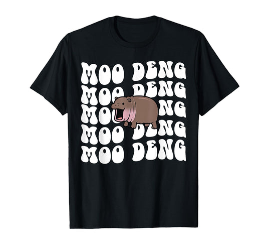 Funny Moo Deng The Cute Baby Hippo Thai Costume Women Kids T-Shirt