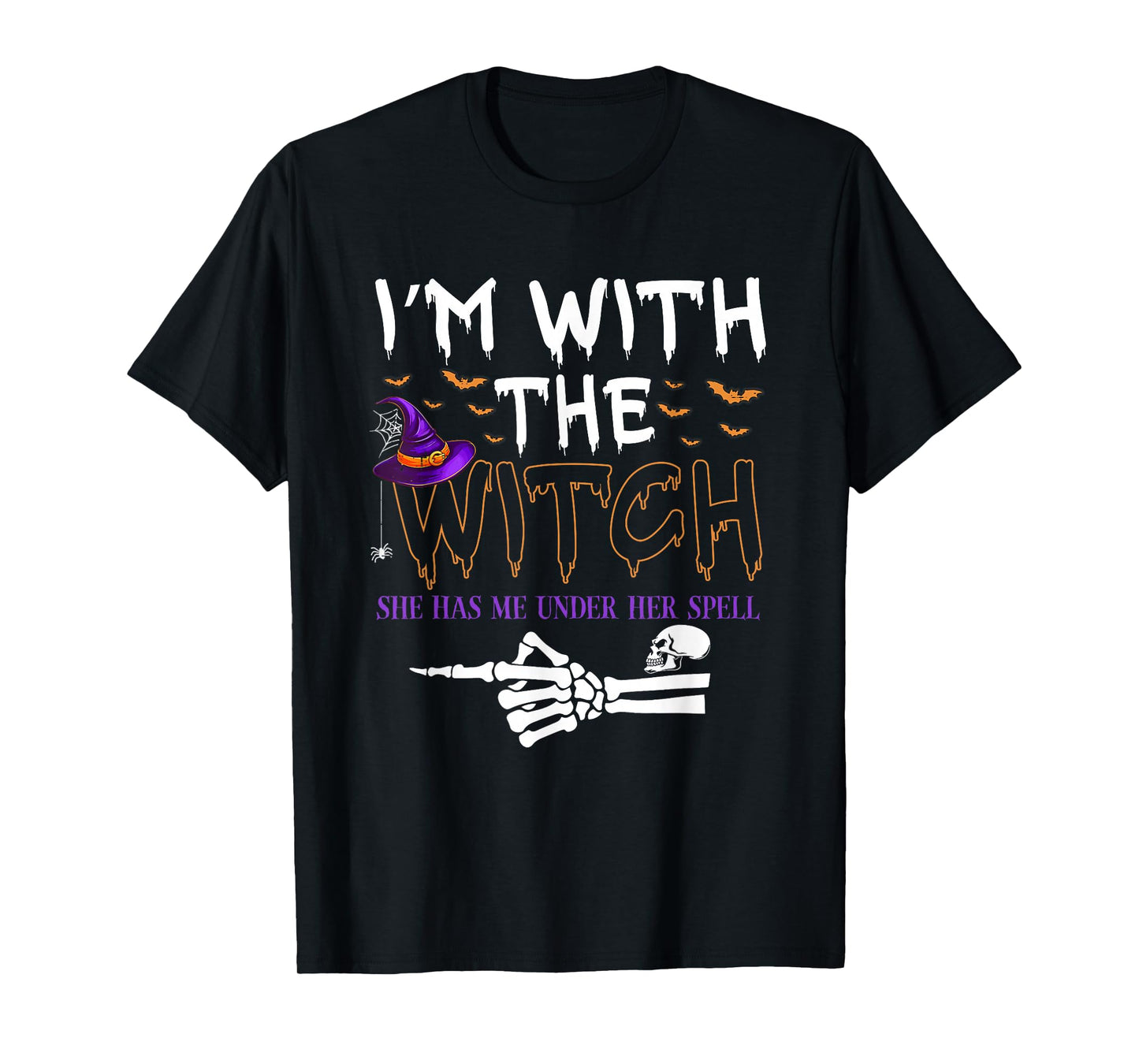I'm with The Witch Funny Halloween Couple Costume Party T-Shirt
