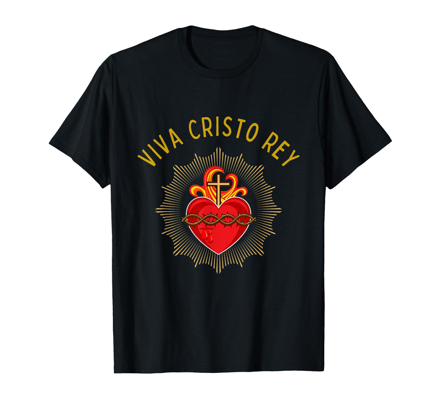 Roman Catholic Sacred Heart Viva Cristo Rey T-Shirt