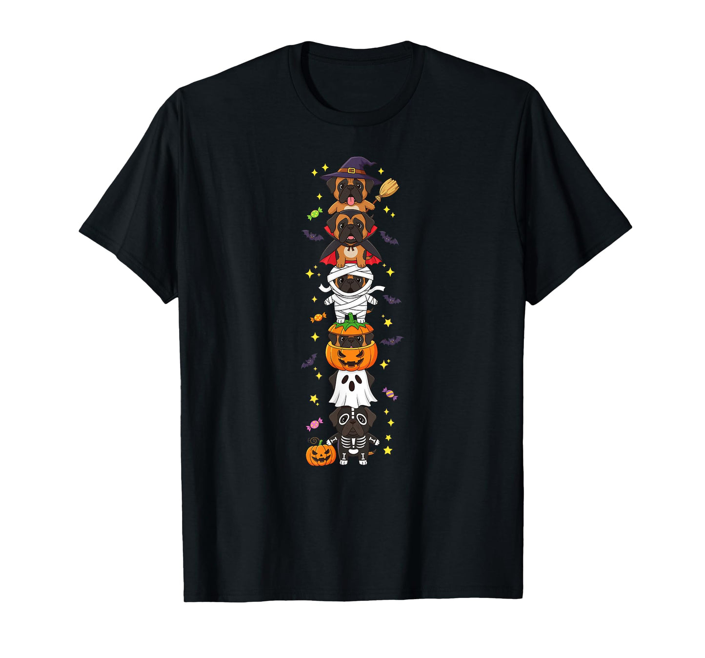 Funny Mastiff Witch Vampire Ghost Halloween Kids Mens Womens T-Shirt