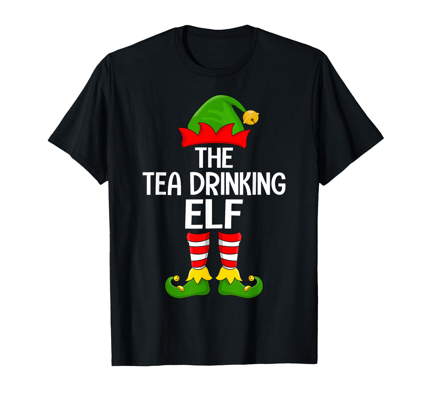 Tea Drinking Elf Xmas Matching Family Elf Squad Christmas T-Shirt