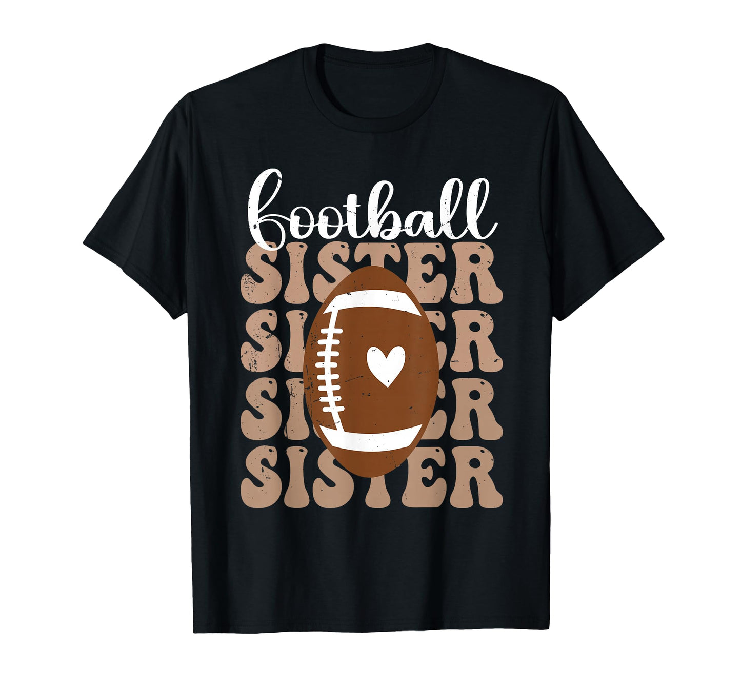 Football Sister Vintage Sport Lover Sister Mothers Day T-Shirt