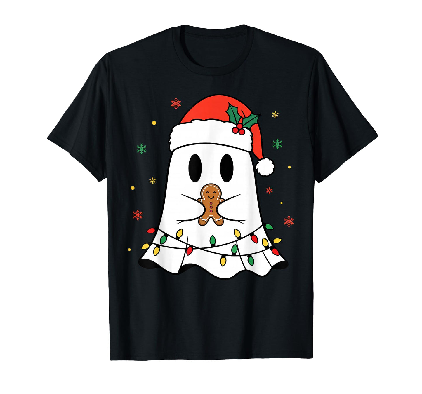 Ghost Christmas Santa Gingerbread Spooky Holiday T-Shirt