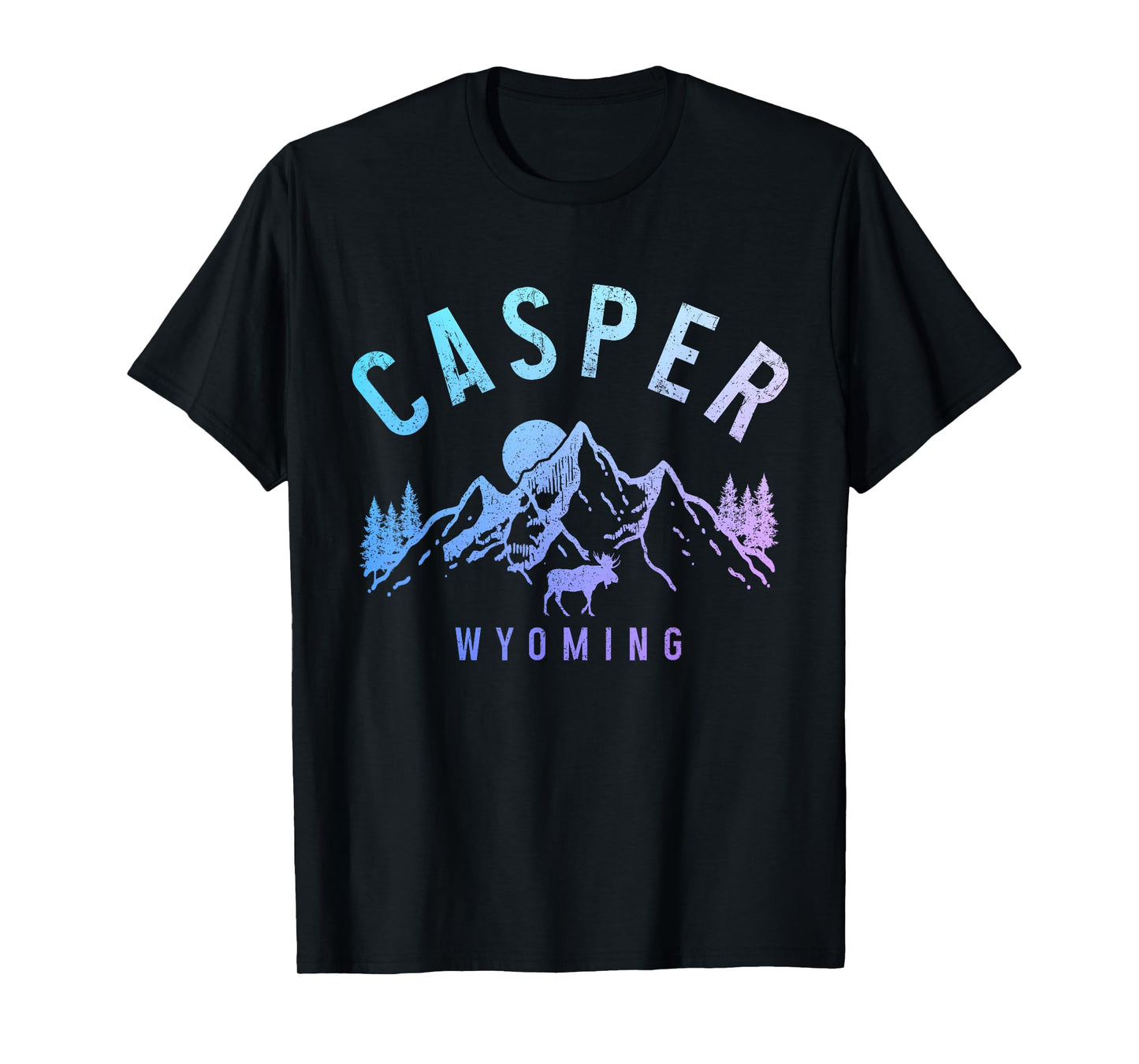 Casper Wyoming Vintage Mountains Moose Nature Lover T-Shirt
