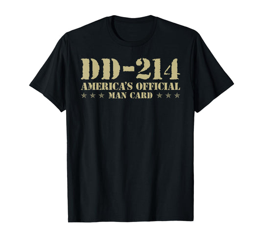 DD-214 America's Official Man Card Veteran Day Retro Army T-Shirt