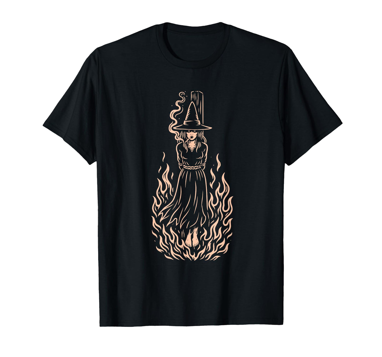 Halloween Vibes Spooky Season Witchy Burning Smoking Witch T-Shirt