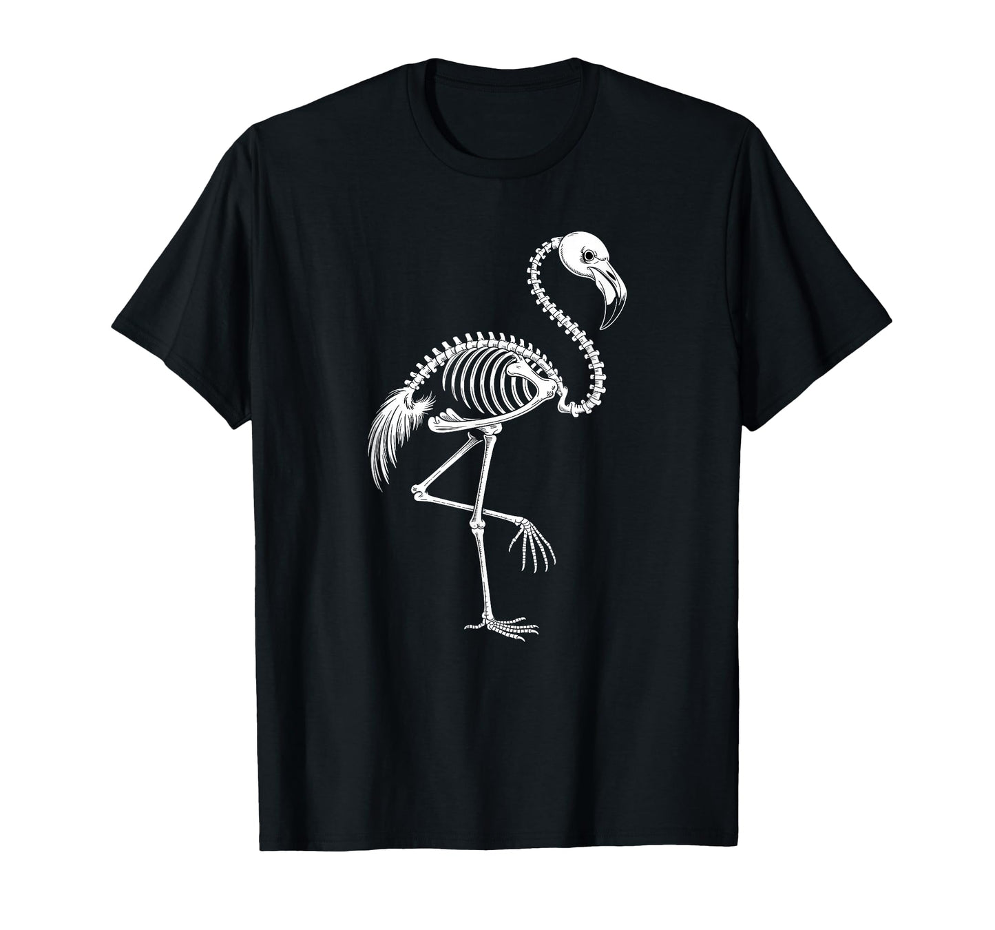 Amazing Spooky Creepy Halloween Flamingo Skeleton T-Shirt