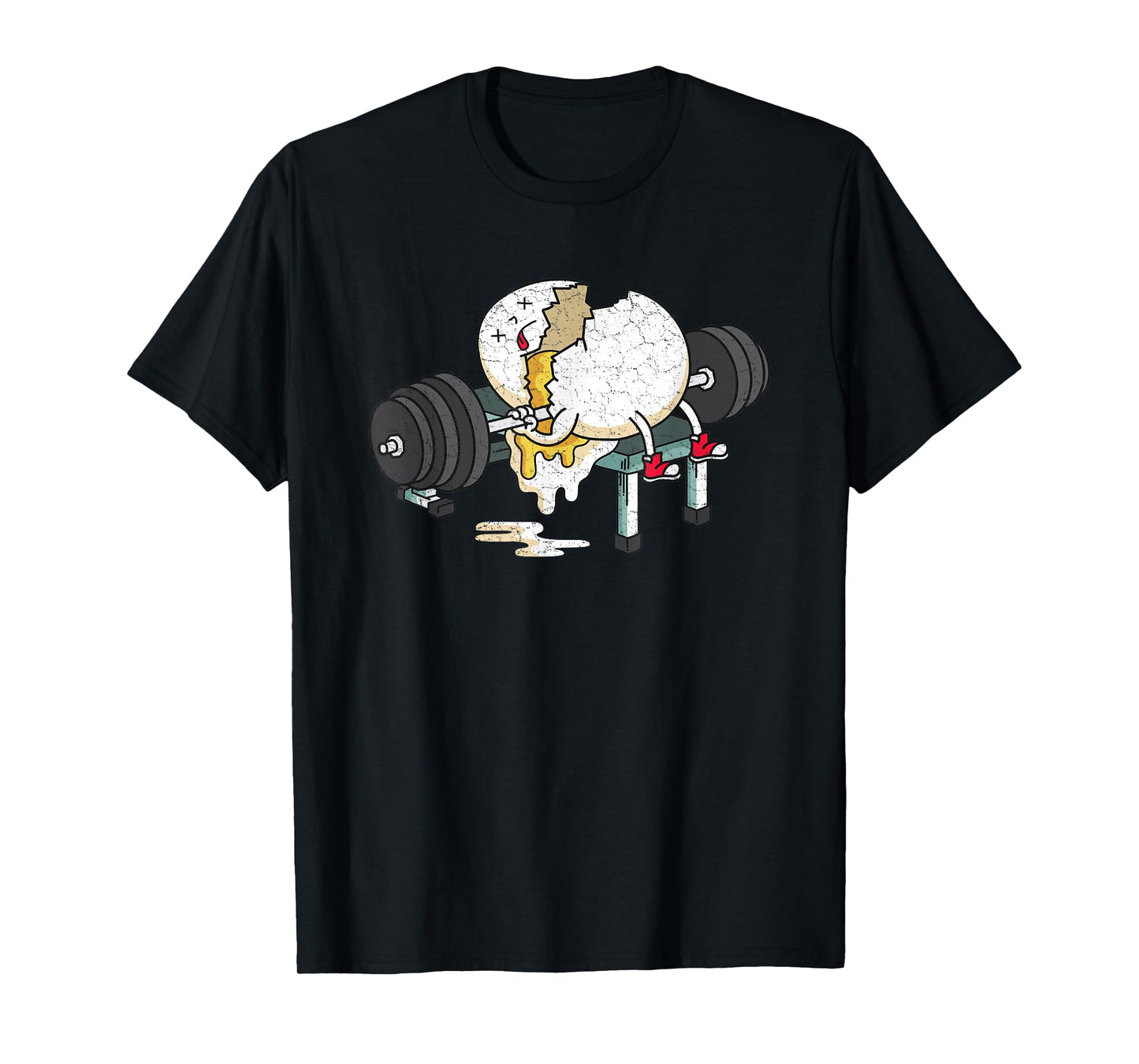 Funny Smashed Egg Fitness Gym Barbells Lifting Workout T-Shirt
