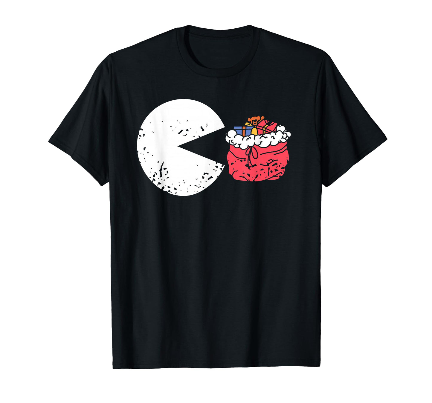 Retro Chomper Eating Santa Sack Funny Holiday Meme T-Shirt