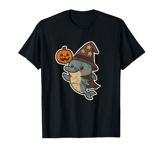 Dolphin Witch with Pumpkin T-Shirt
