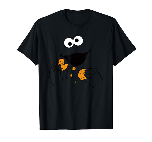 Sesame Street Cookie Monster Om Nom Face Halloween Costume T-Shirt