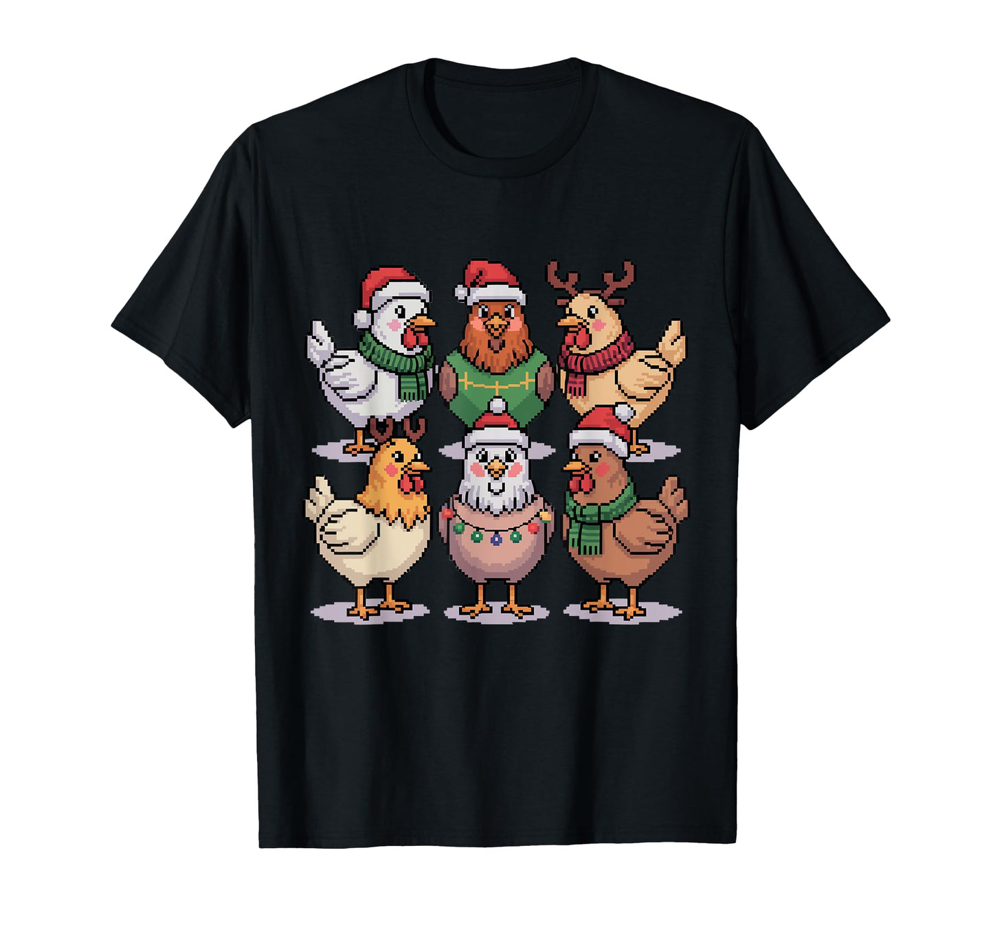 Christmas Lights Chicken Santa Funny Xmas Tree for Men Women T-Shirt