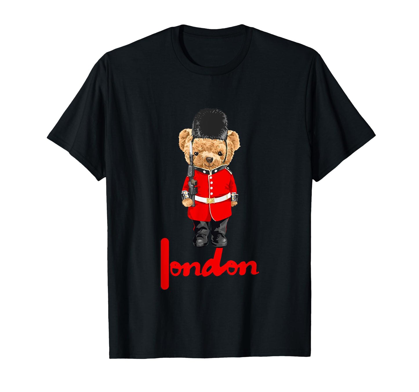 Cool London Teddy Bear Illustration Novelty Graphic Designs T-Shirt