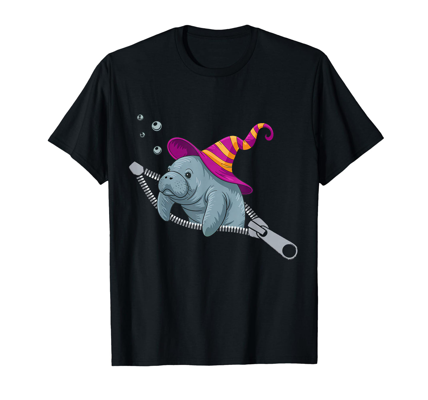 Manatee Emerging from A Zipper Manatee Halloween Women T-Shirt