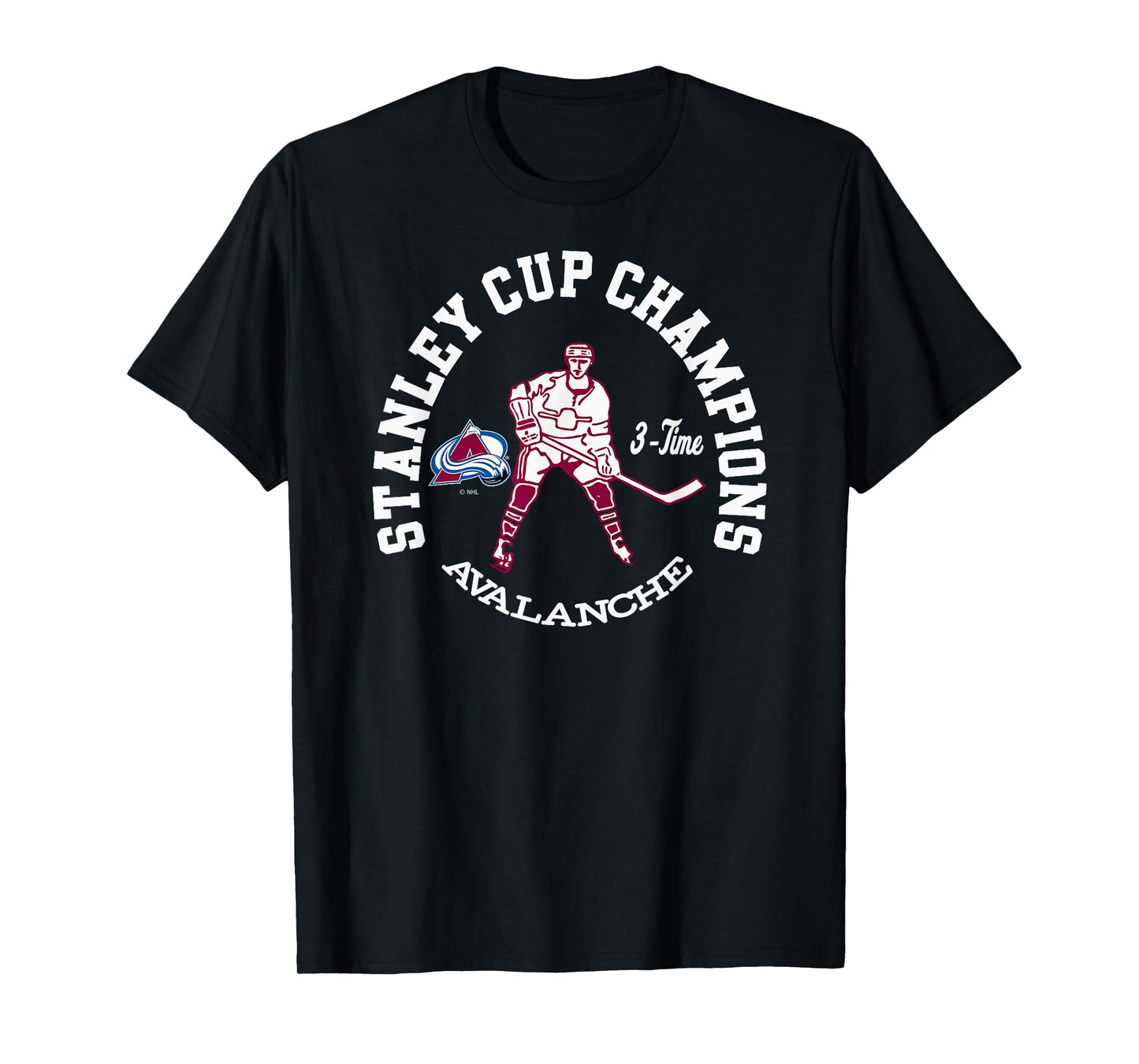 Colorado Avalanche Stanley Cup Champions 3-Time Navy T-Shirt