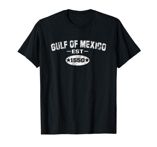 Retro Gulf of Mexico Est 1550 Mexican Flag T-Shirt
