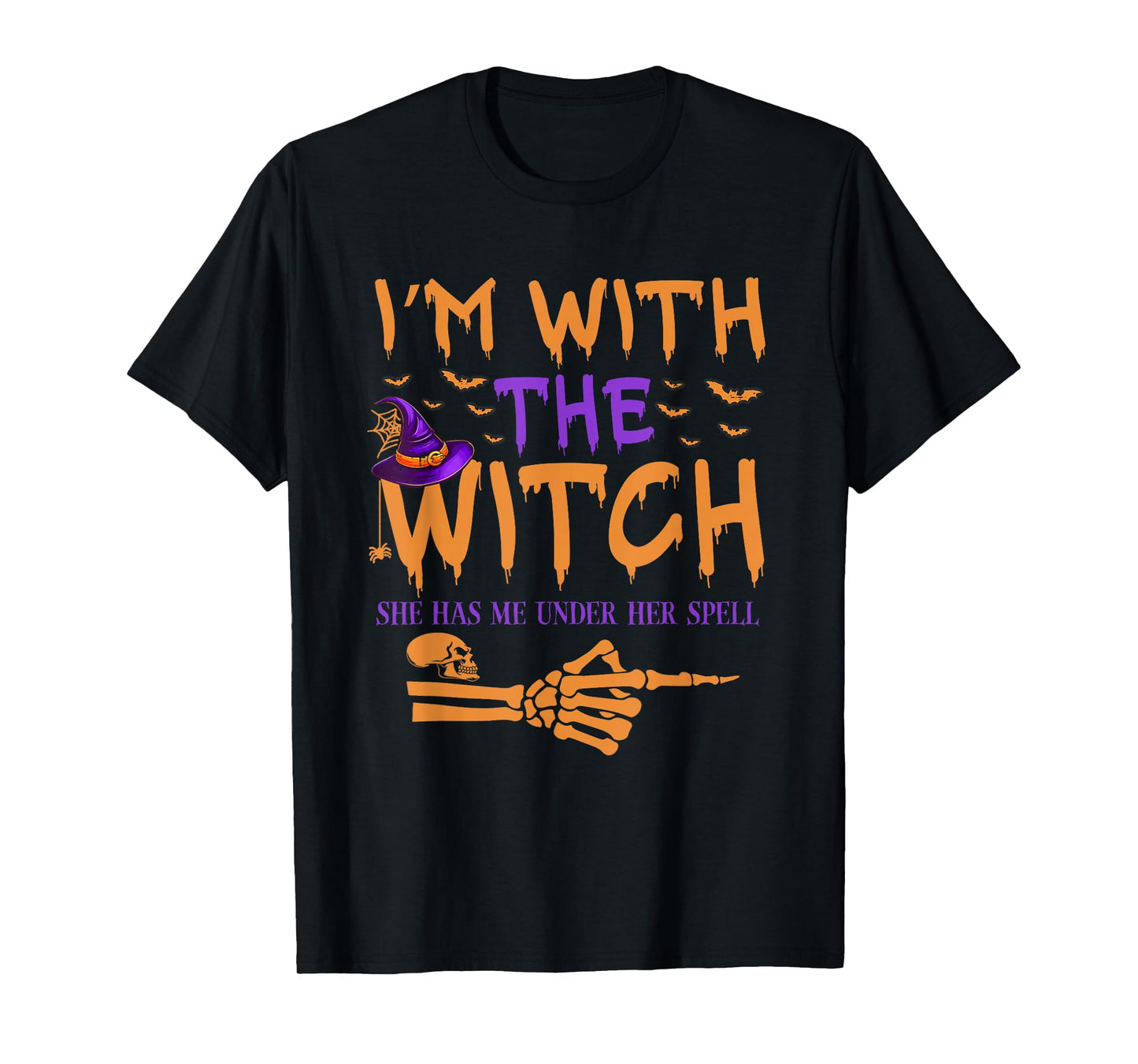 I'm with The Witch Funny Halloween Couple Costume Party T-Shirt