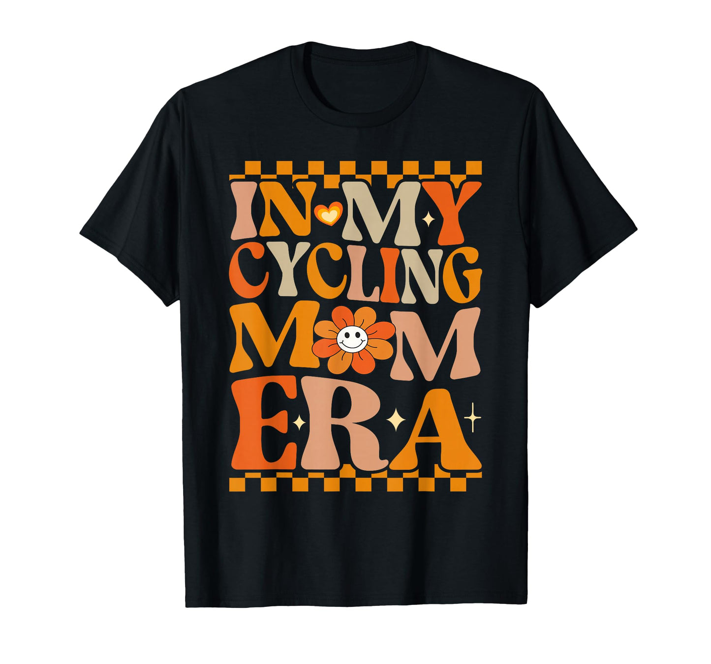 In My Cycling Mom Era | Retro Groovy Hippie Cycling T-Shirt