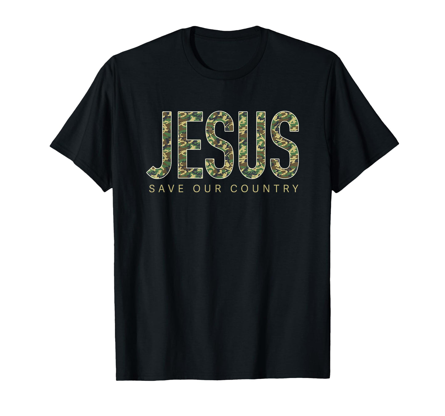 Jesus Save Our Country USA Christian Patriotic Camo T-Shirt