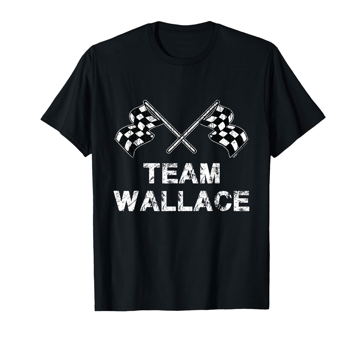 Vintage Team Wallace Family Checkered Flag Racing T-Shirt