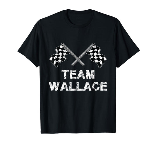 Vintage Team Wallace Family Checkered Flag Racing T-Shirt