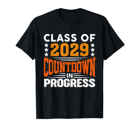 Class of 2029 Countdown in Progress Vintage First Day T-Shirt