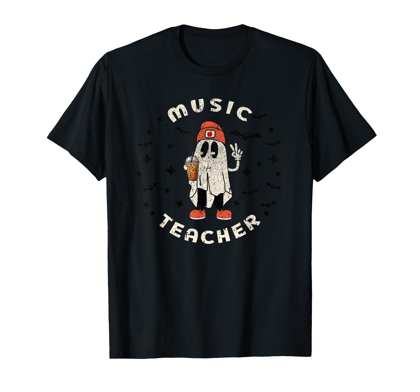 Music Teacher Halloween Piano Educator Women Men Funny Fall T-Shirt