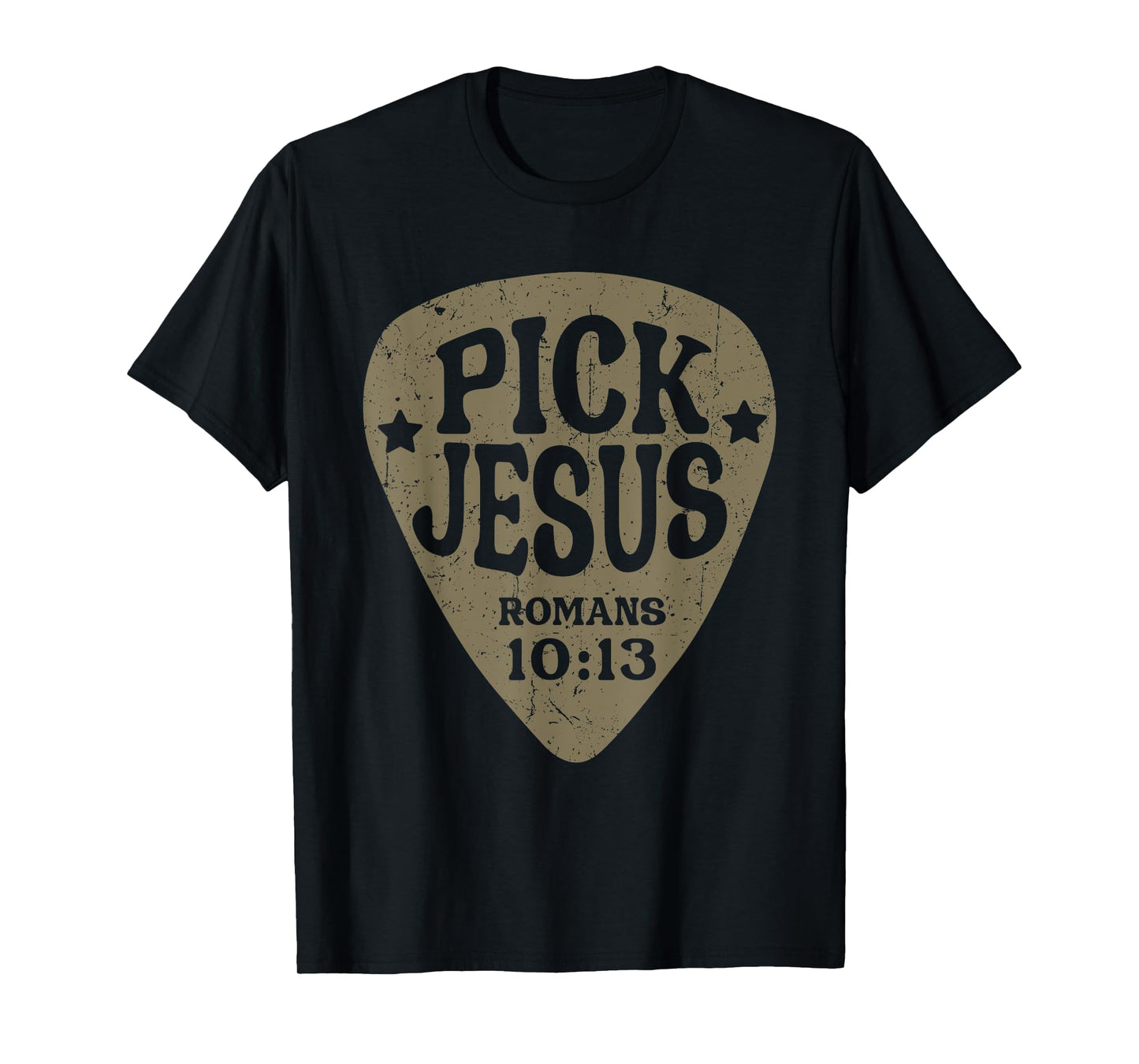 Guitar Pick Jesus Christian Music Guitarist Pastor Retro T-Shirt